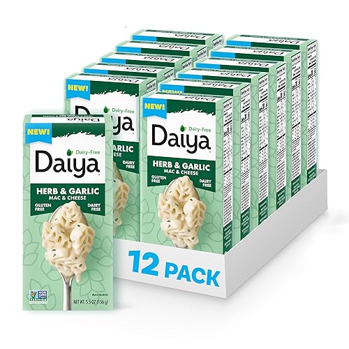 Miniatura 9 de Daiya Macarrones con queso sin lácteos y sin gluten Cheddar, pasta de arroz vegana a base de plantas, 5.5 onzas (Paquete de 12)