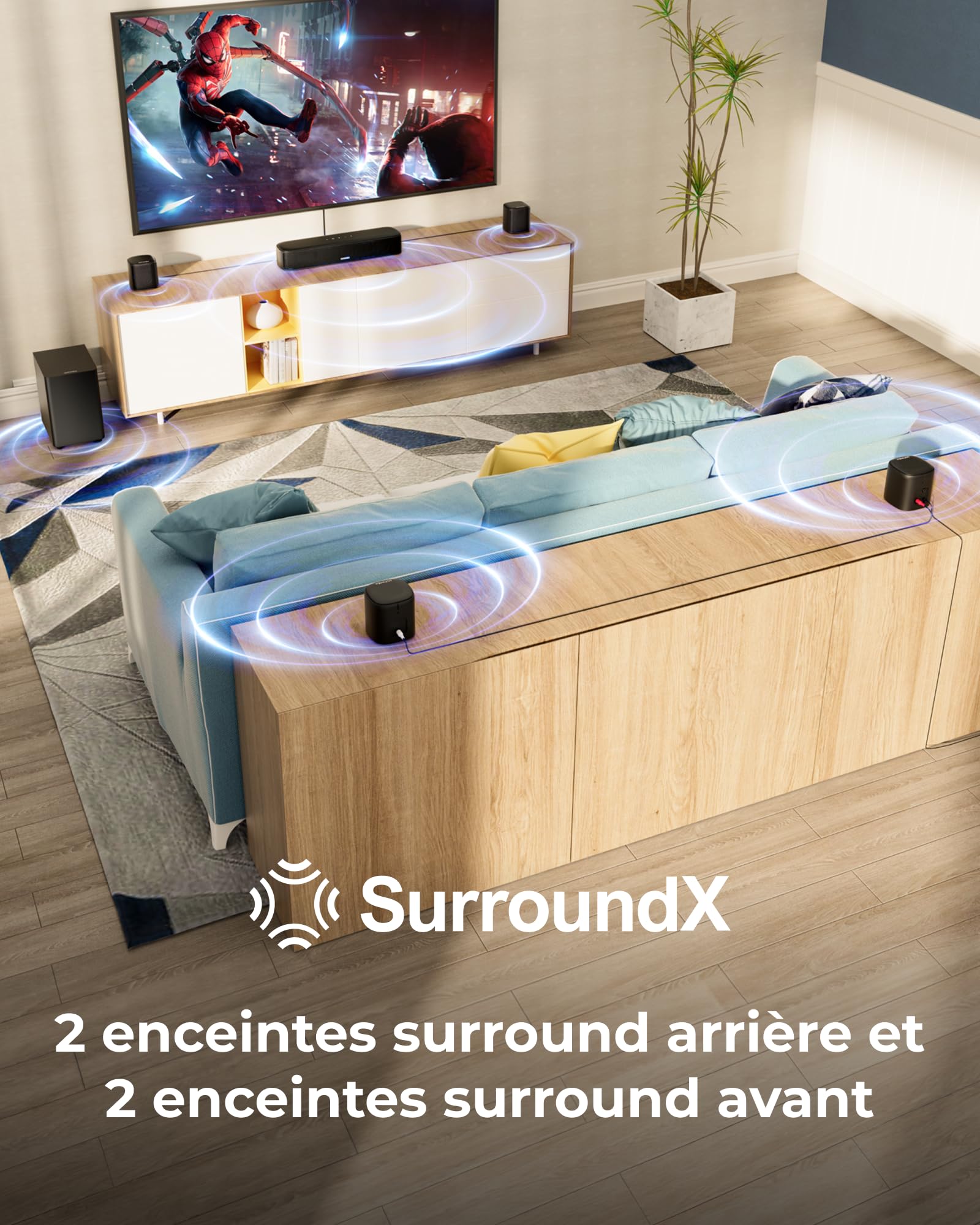 ULTIMEA Aura A40 Pro 7.1ch Barre de Son TV Surround 330W HDMI Arc Bluetooth 6.0