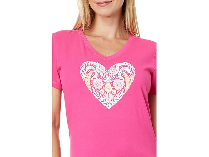 Beach Design Heart Short Sleeve Crusher™ Vee - Image 3