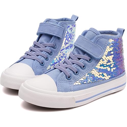 Toandon Kids Adorable Fashion High Top Casual Canvas Sneakers