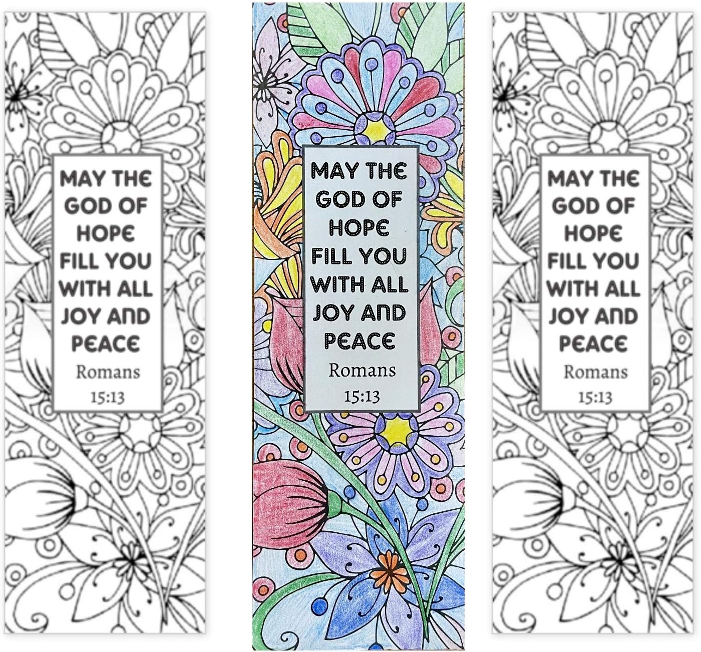 100 Premium Christian Coloring Bookmarks, Uncoated, Made iin USA, Bible Verse Bulk Pack for Women’s Ministry