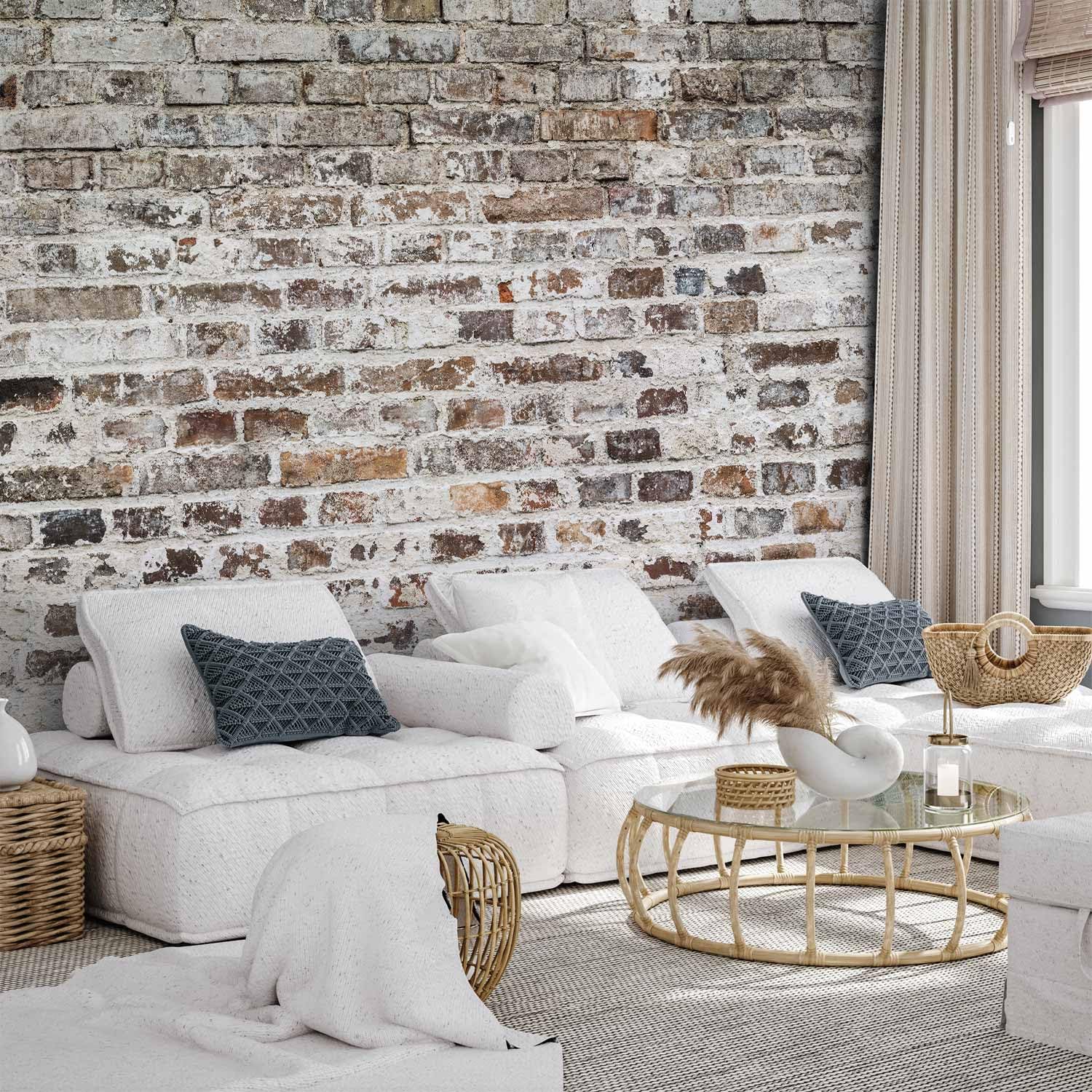 artgeist Wall Mural Faux Bricks 154x110 in - Peel and Stick Self-Adhesive Wallpaper Removable Large Sticker Foil Wall Decor Print Picture Image Design f-A-0411-a-b