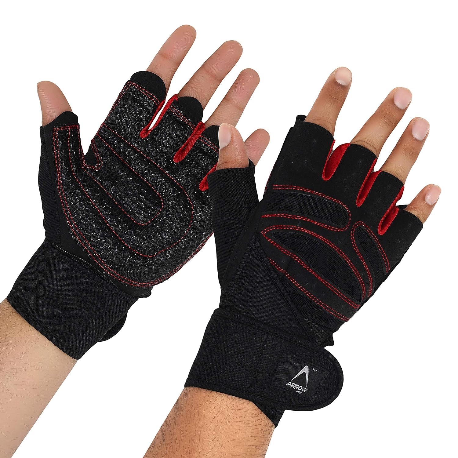 ArrowMax Gym Gloves for Men & Women with Wrist Support Accessories,Gloves for Weightlifting, Gym Workout, Training and Exercise,Cycling Gloves, Bike Sports Gloves-Spider (RED) (B0CHJBXJQ7) Amazon Price History, Amazon Price Tracker