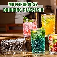 Vista 5 de Juego de 8 vasos de whisky de cristal, vasos antiguos de 10 onzas, vasos de rocas prémium para beber whisky, bourbon, coñac, whisky irlandés