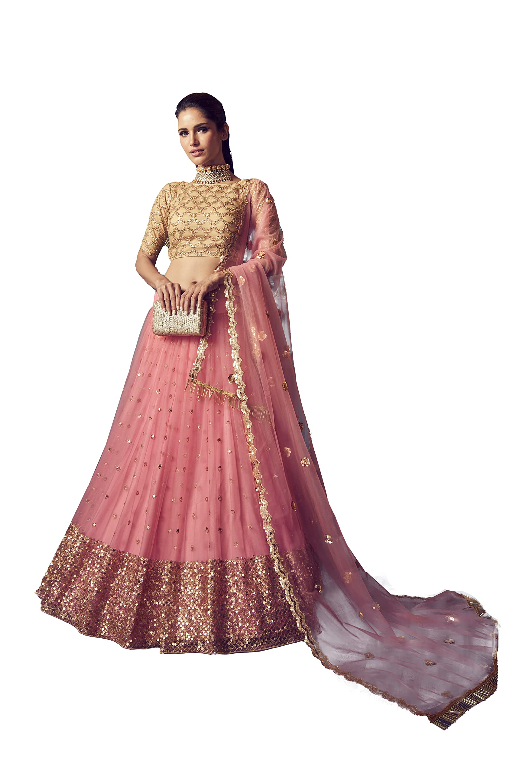 baby pink color lehenga choli set for women-image-42