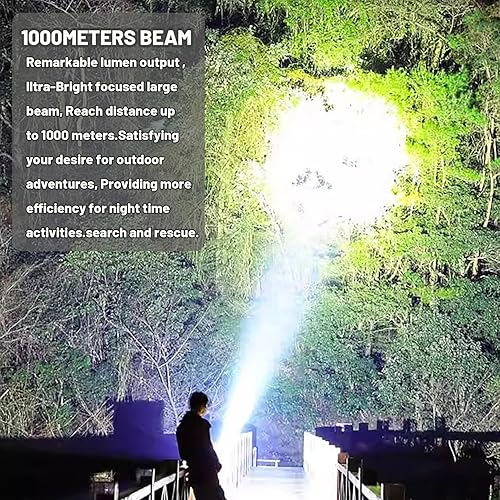 Miniatura 6 de ​ Rechargeable Spotlight Flashlight 23500 High Lumens, USB-C Fast Charging Search Light for Outdoor Camping, Emergency, Hiking, Power Outage, Car