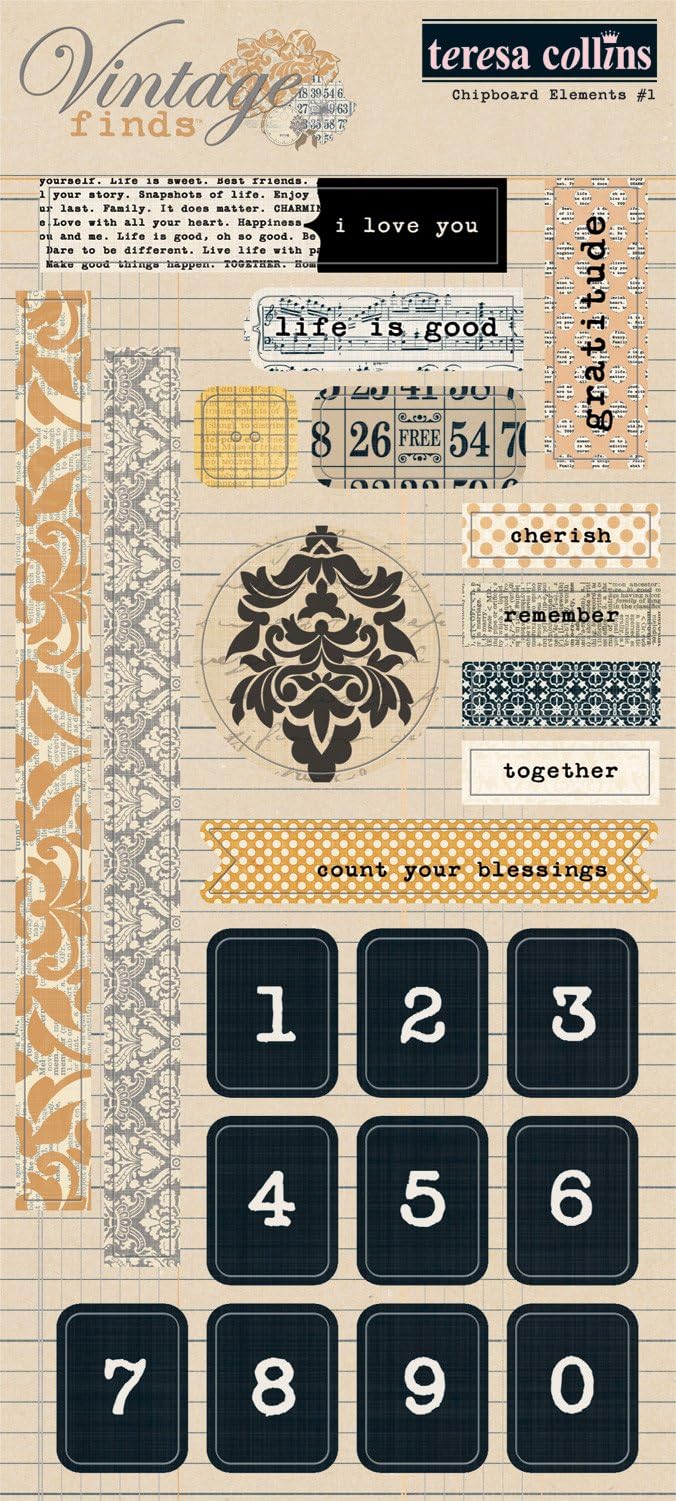 Vintage Finds Chipboard Elements 1