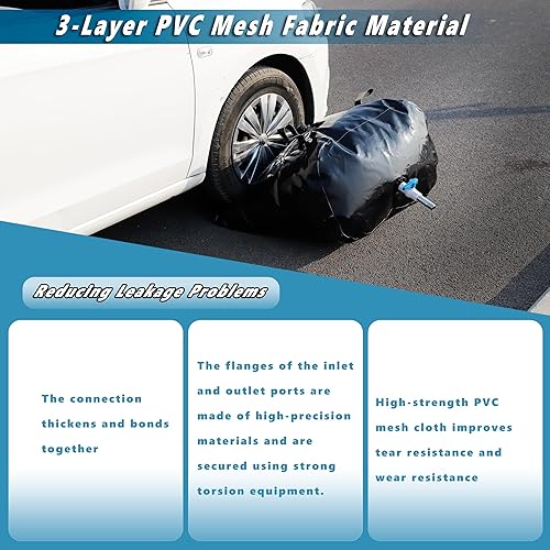 Miniatura 11 de Tanque de vejiga de agua de 400 L/100 galones, contenedor de almacenamiento de agua portátil plegable, bolsa de agua de emergencia para RV, cama