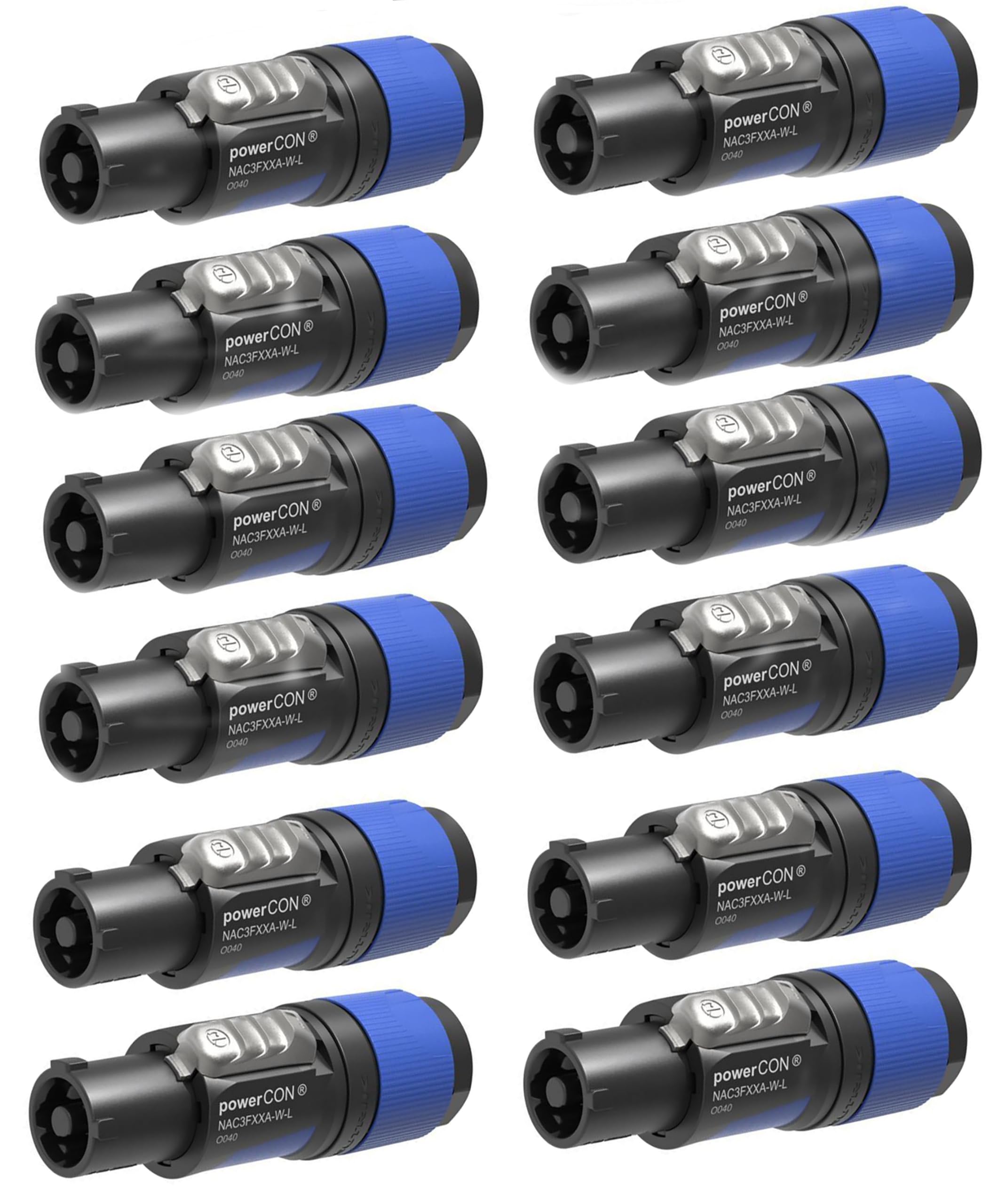 Neutna Amazon.com: 12 NEUTRIK NAC3FXXA-W-L 20A POWERCON (Blue) Power in