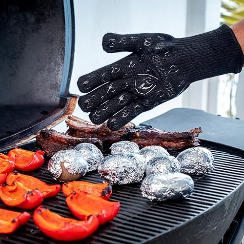 Miniatura 4 de Guantes para horno Grill Armor – Guantes resistentes al calor de 932 °F, al fuego y a los cortes para barbacoa, parrilla, cocina, asado, horneado