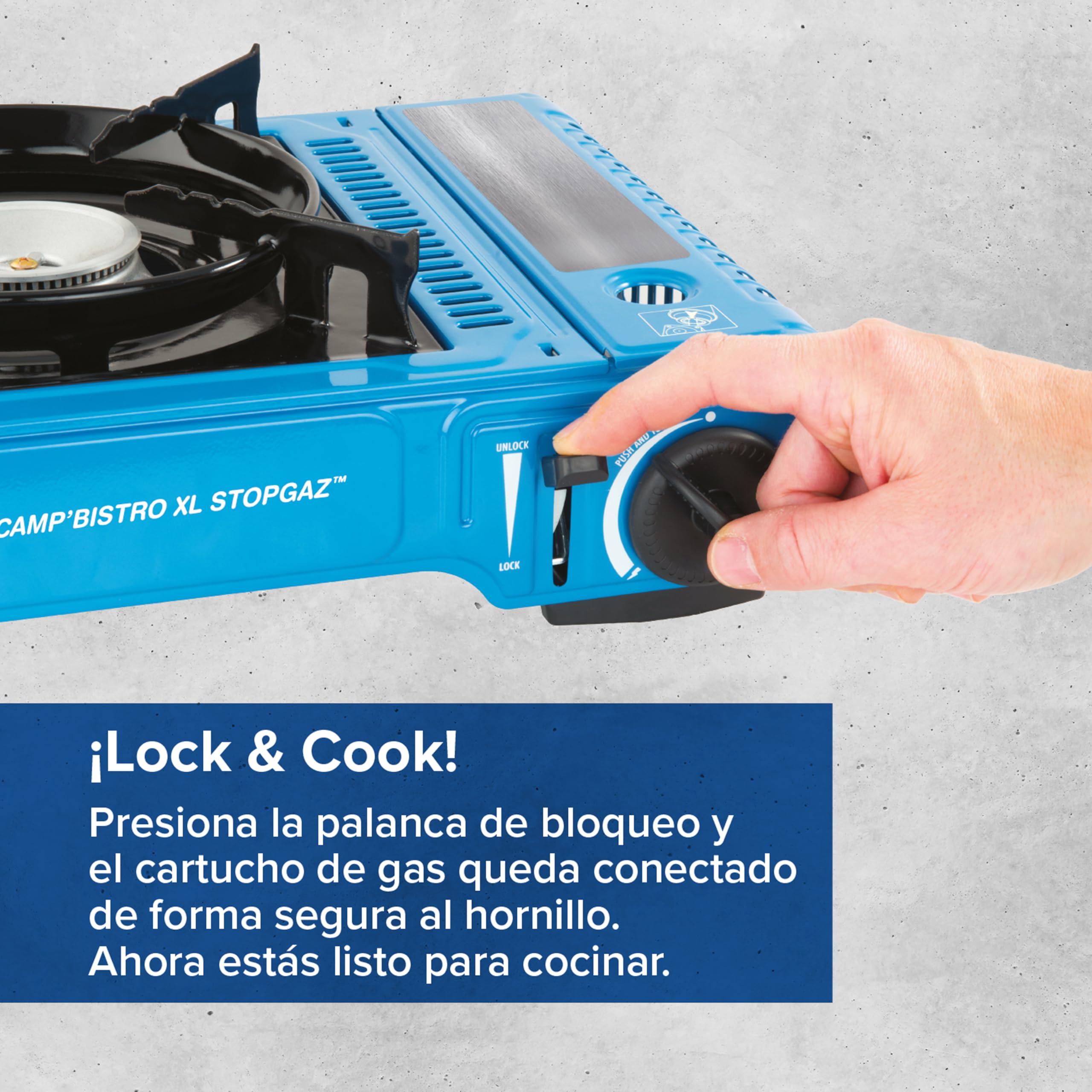 Campingaz Xpert 200 LS Gas Barbecue | Barbacoa con Carro y Ruedas, Piedra Volcánica y Tapa con Termómetro – 2 + 1 Quemadores | 8.2 kW + 2.1 kW, Negro