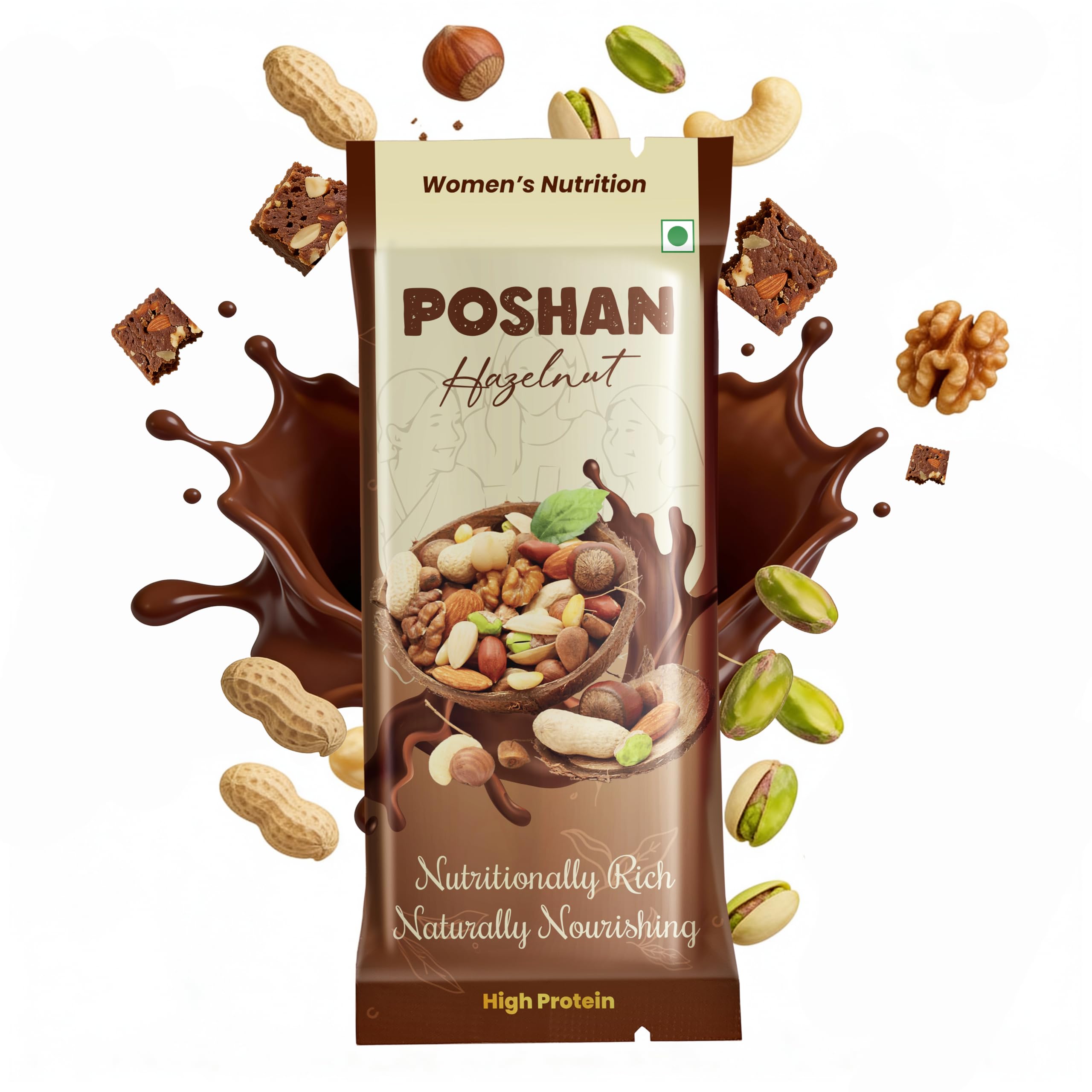 POSHAN Women's Nutrition Protein Bar, 40 g | 8g Protein with 4G Fiber |No Added Sugar, 100% Vegetarian & Gluten-Free| Made with Dates, Ragi and Superfoods|No Trans Fat| Pack pf 10 — Amazon image 12
