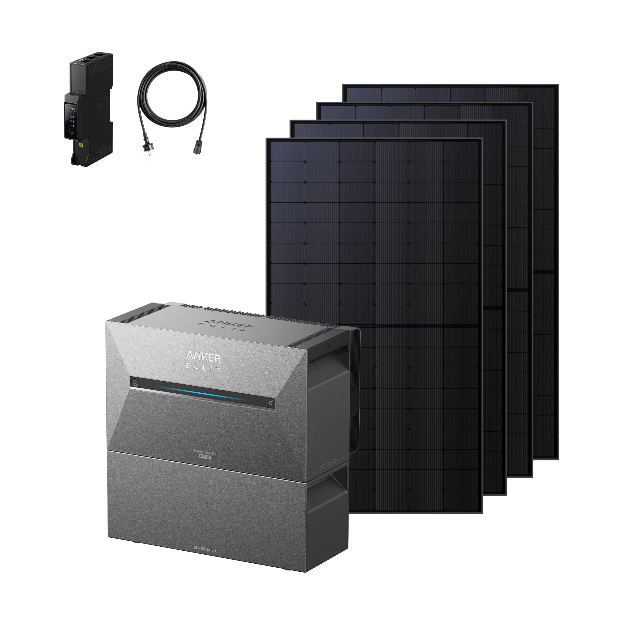 Anker SOLIX 3 Pro Solarbank + 4× 500W Solarpanels, Balkonkraftwerk