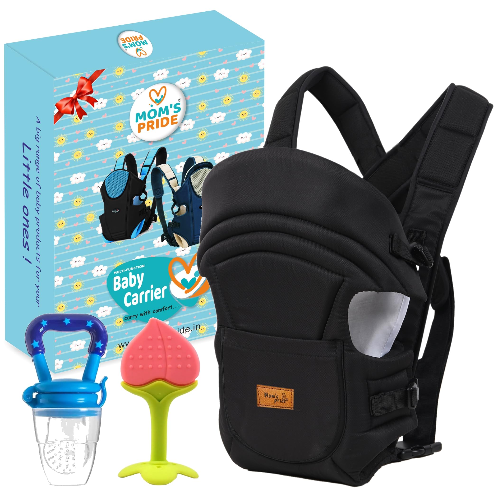 Mom's Pride 3 in 1 Baby Carrier Carry Bag Backpack Sling Back Position- Front Position Carrier with Soother and Teether (Black-TB+Soother+Teether)-image-18