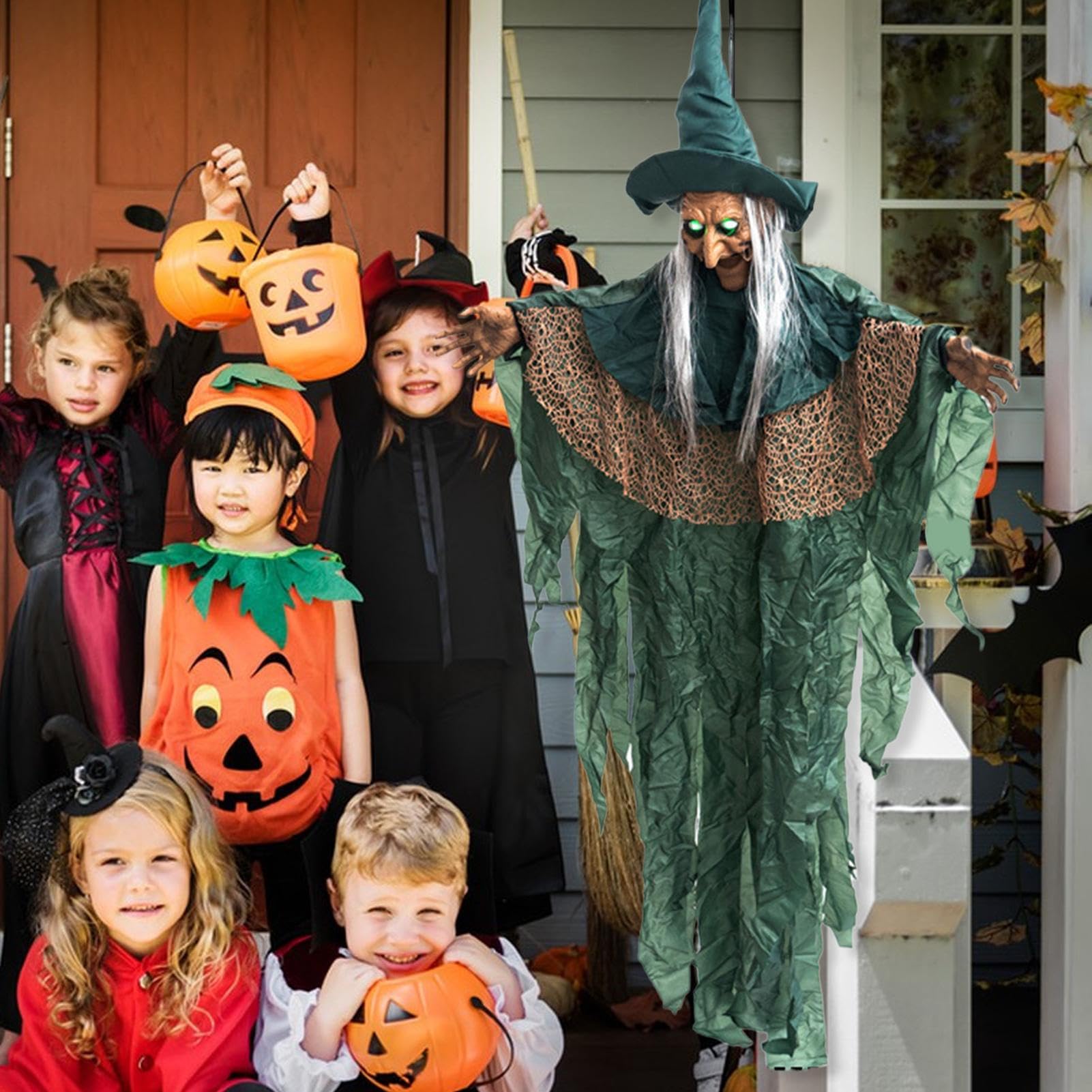 Dekoracja Halloweenowa Animowane Latające Ozdoby | Dekoracje Domowe na Halloween na Ganek, Taras, Podwórko, Ogród, Trawnik, Karnawał i Spotkania