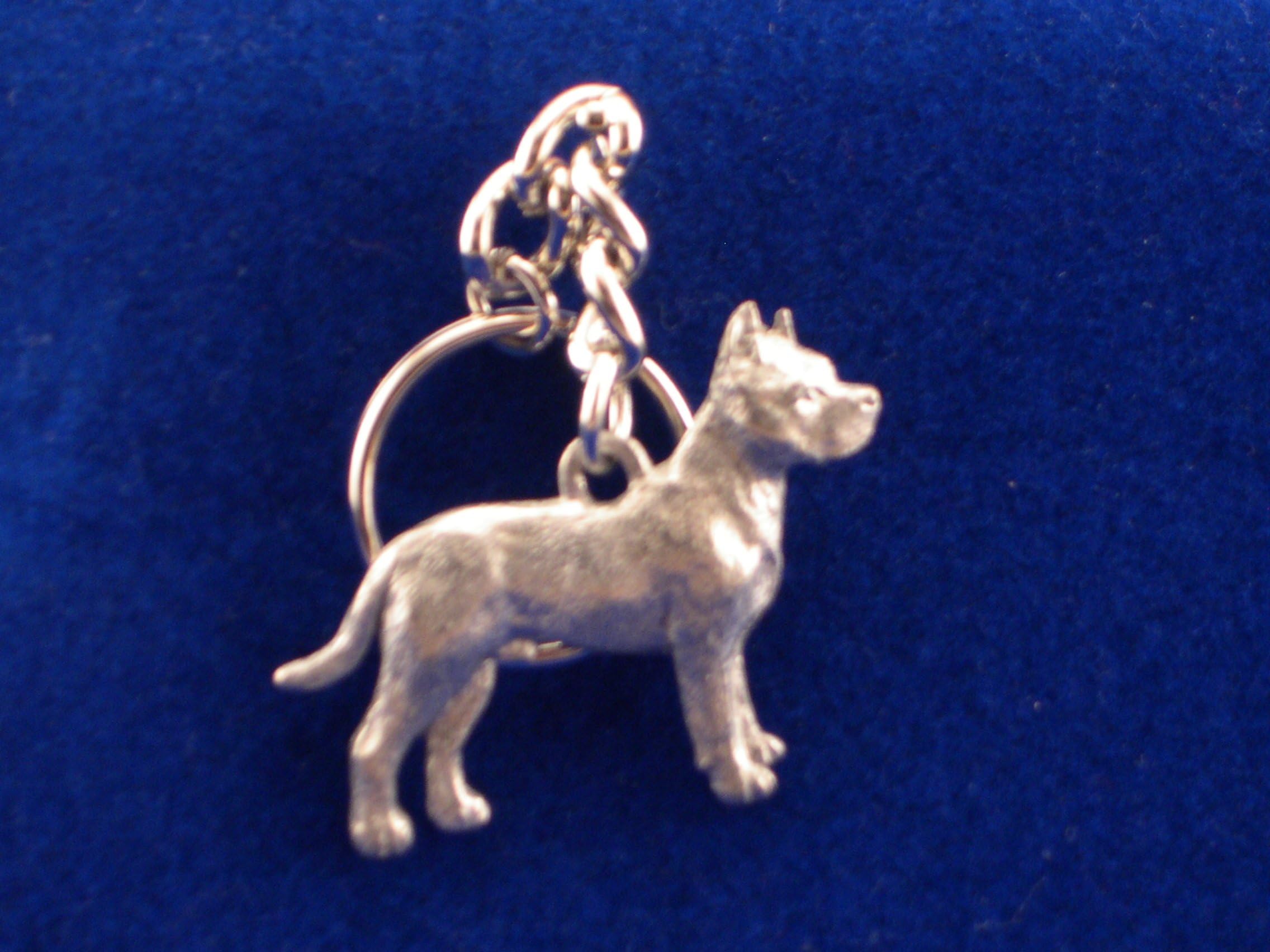 Pewter Pit Bull Keychain