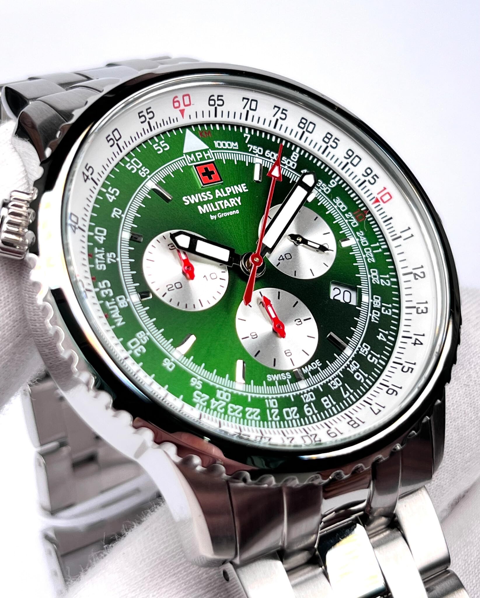 Swiss Alpine Military Montre analogique à Quartz 7078.9 en Acier Inoxydable pour Homme