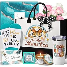 MAYICIVO 情人节妈妈礼物来自女儿儿子,最好的妈妈生日礼物篮妈妈妇女婆婆母亲节礼物,新妈妈礼物来自丈夫的妻子与画布手提袋不倒翁