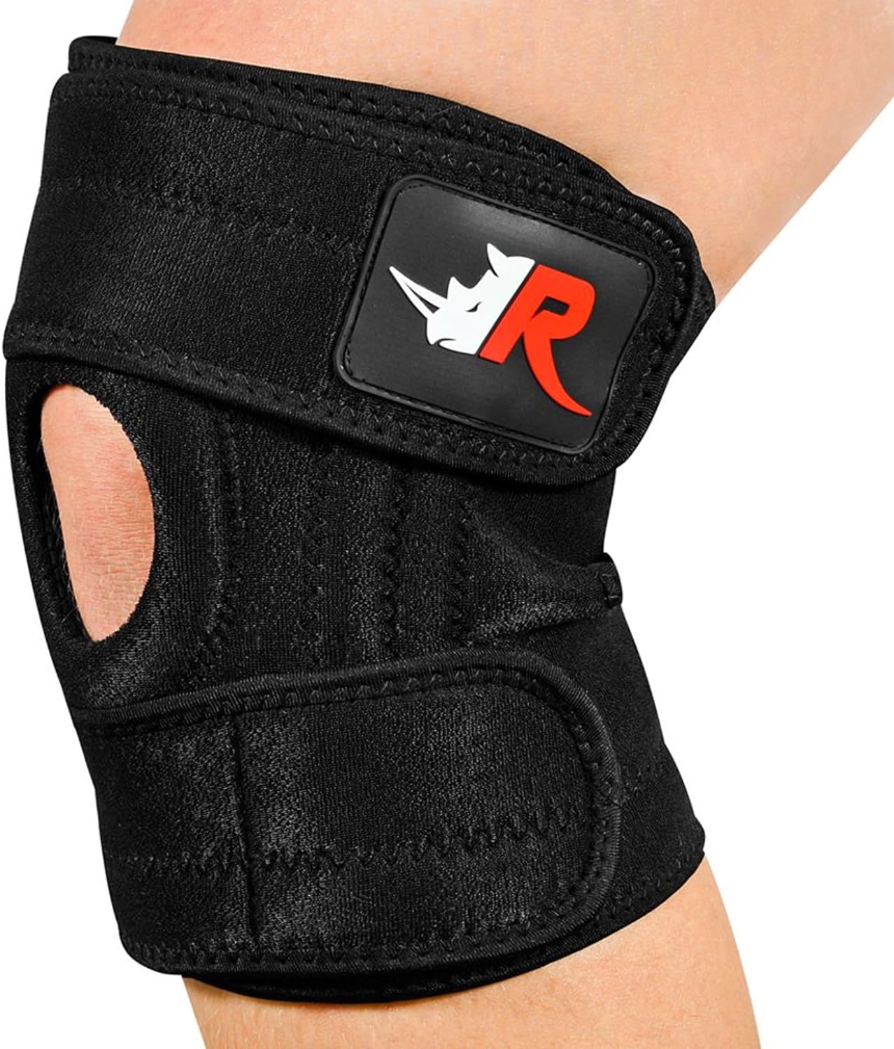 Rugged Rhino Large Knee Brace (w/Bag) - Adjustable Support for Arthritis, Meniscus Tear, ACL, Running, Sports | Non-Slip Patella Protector Relieves Pain
