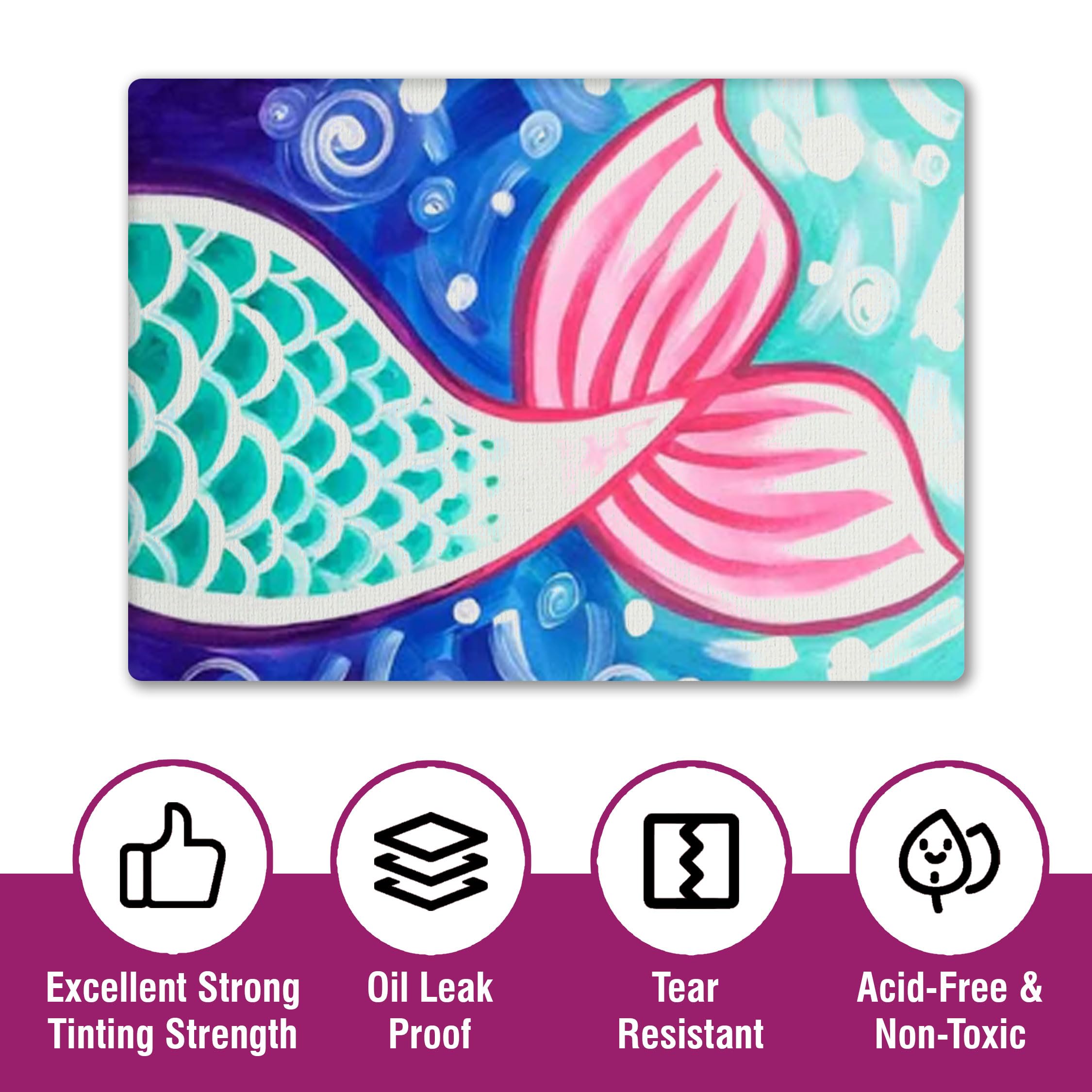 Trueflair Canvas Boards for Painting - Suitable for Acrylic, Gouache, Watercolour, Ink Painting, 100% Cotton Canvas, Art Supplies for Artists (6 x 4 Inches (Pack of 6)) 3
