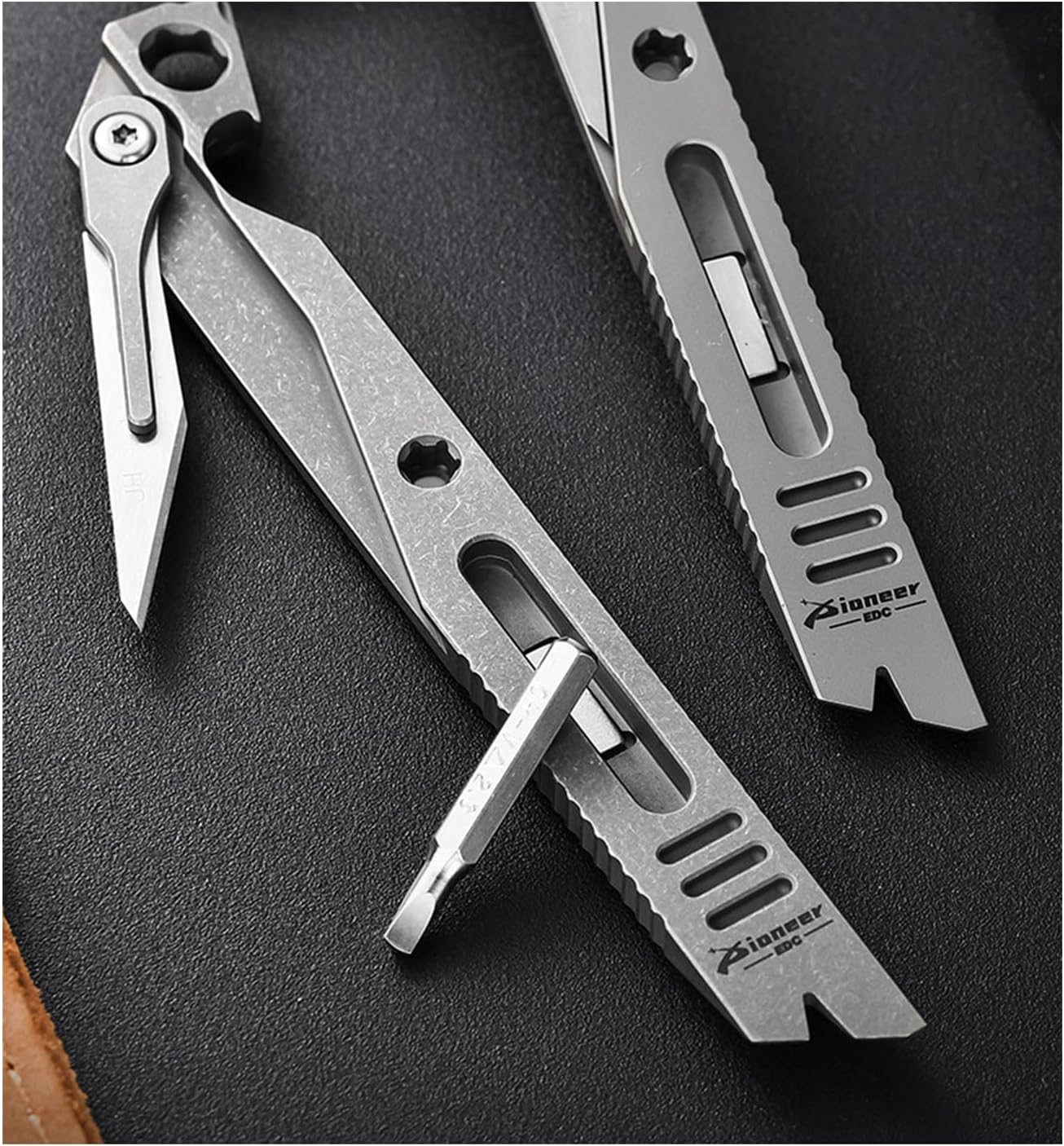 EDC Multitool Pry Bar, with Utility knife, Bottle Opener, EDC Pocket Tool, Gifts for Men (lightning streak)
