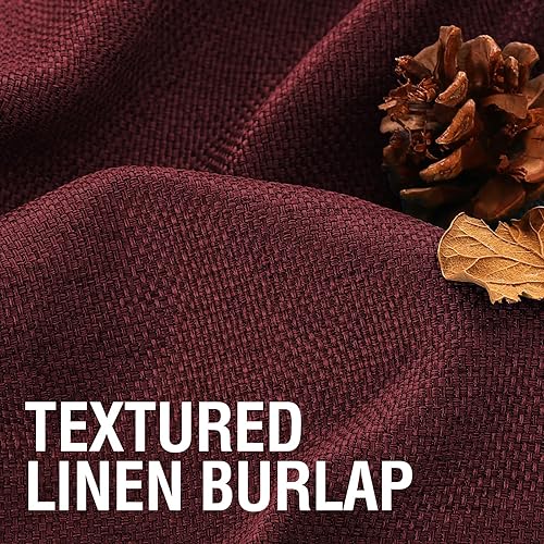 Miniatura 11 de H.VERSAILTEX Cortinas opacas de lino de 96 pulgadas de largo con aislamiento térmico para oscurecer la habitación, cortinas de lino con textura