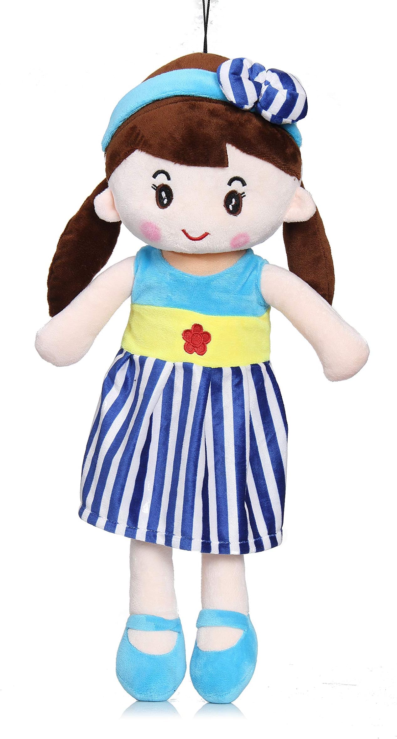 TOYTALES Super Soft 40cm Stuffed Girl Doll - Polyfill Washable Cuddly Soft Plush Toy - Helps to Learn Role Play - 100% Safe for Kids - 40cm (Blue)