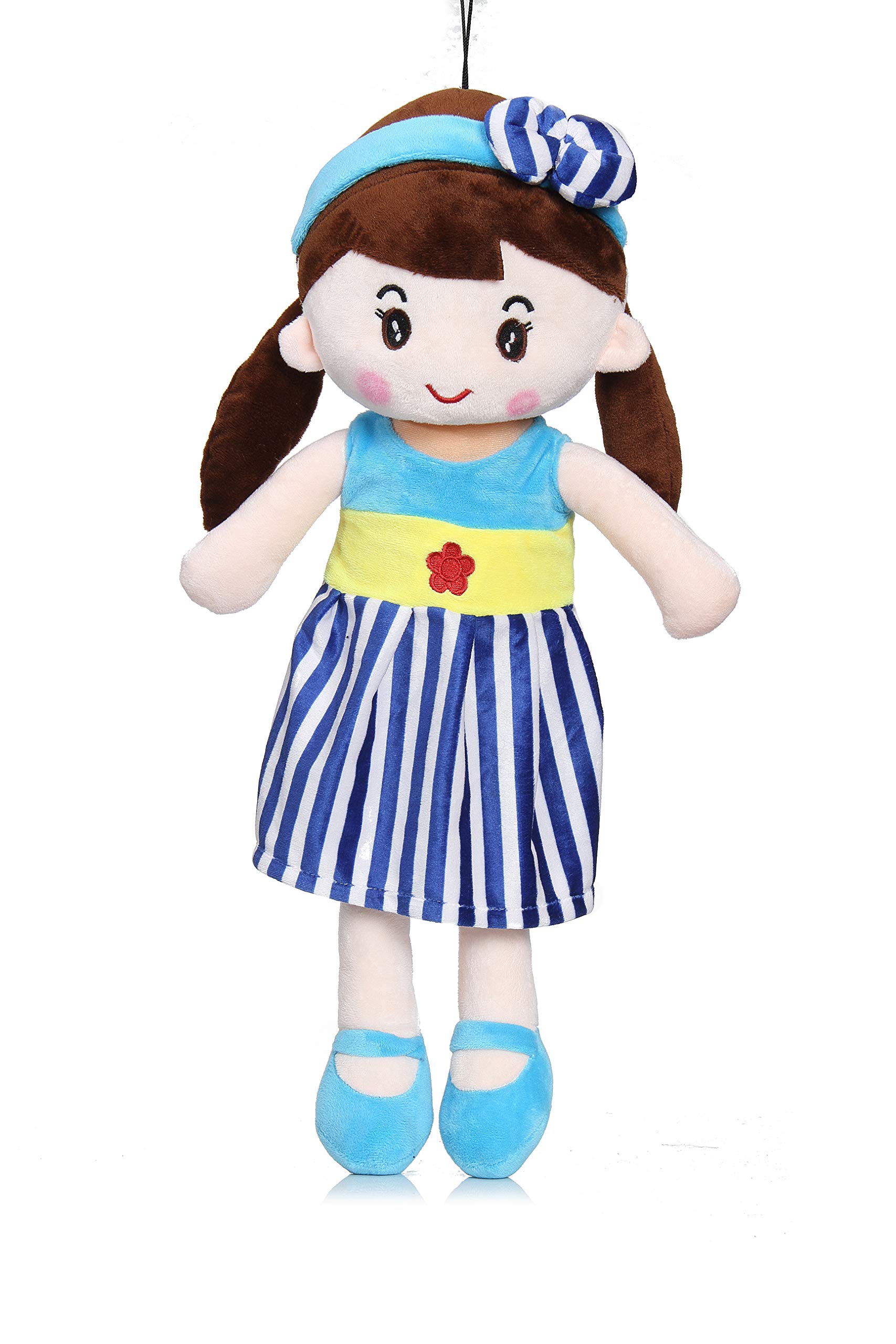 TOYTALES Super Soft 40cm Stuffed Girl Doll - Polyfill Washable Cuddly Soft Plush Toy - Helps to Learn Role Play - 100% Safe for Kids - 40cm (Blue)
