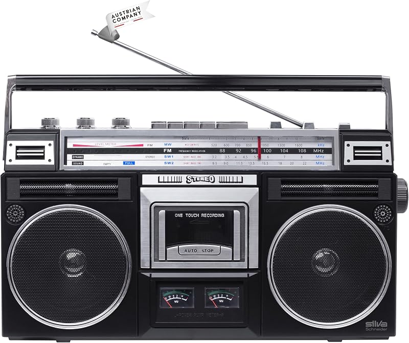 Silva Schneider PCR 1980 BT Retro Kazettás Magnó Bluetooth-tal és Felvétellel