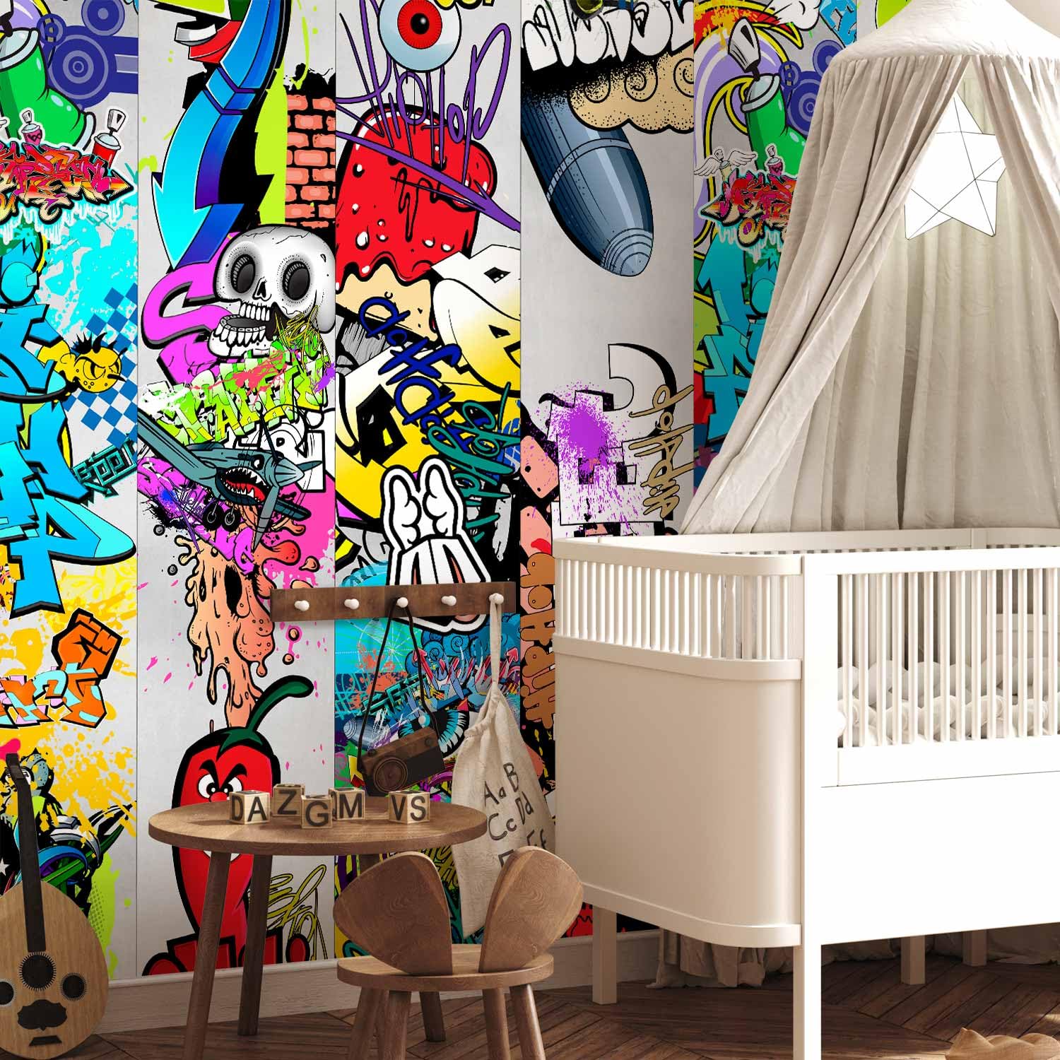 murando - Carta da Parati Moderna per Cameretta, Graffiti, PURO 10 m | Fotomurali in TNT, Decorazione da Muro XXL, Carte da Parati Moderne, Street, Produzione Europea