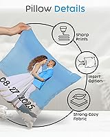 Vista 3 de Printualist Almohada de fotos personalizada: almohada personalizada con imagen y texto, tela de poliéster premium, cremallera oculta