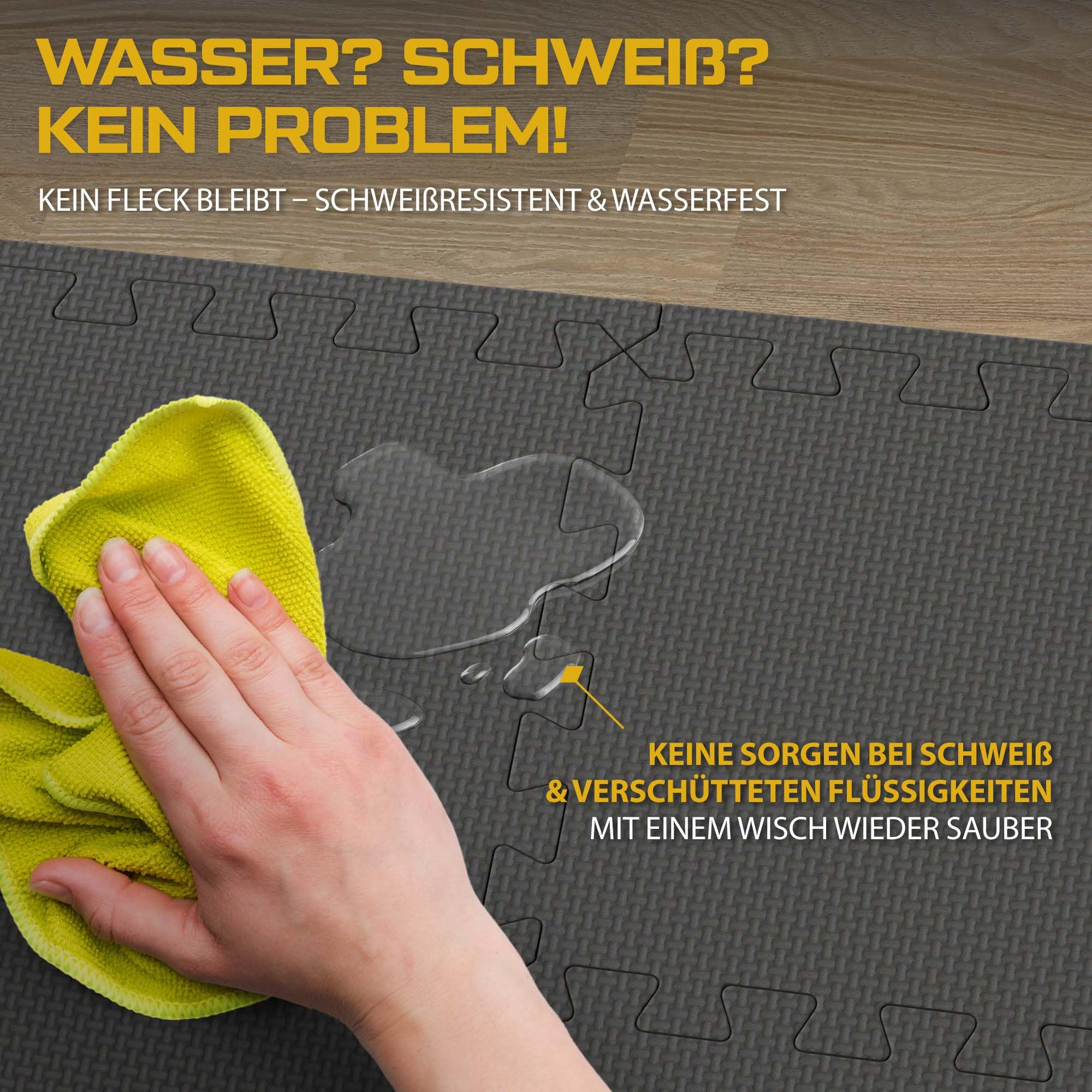 TREX SPORT Bodenschutzmatte Steckmatten 24/48 Stück 1 cm Schaumstoffmatten | Rutschfest, 1,97/3,84 m², Puzzlematte Bodenmatte, leise, robust