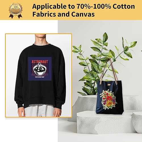 Miniatura 6 de TransOurDream Vinilo de transferencia de calor imprimible para tela oscura (50 hojas, 8.5 x 11 pulgadas)