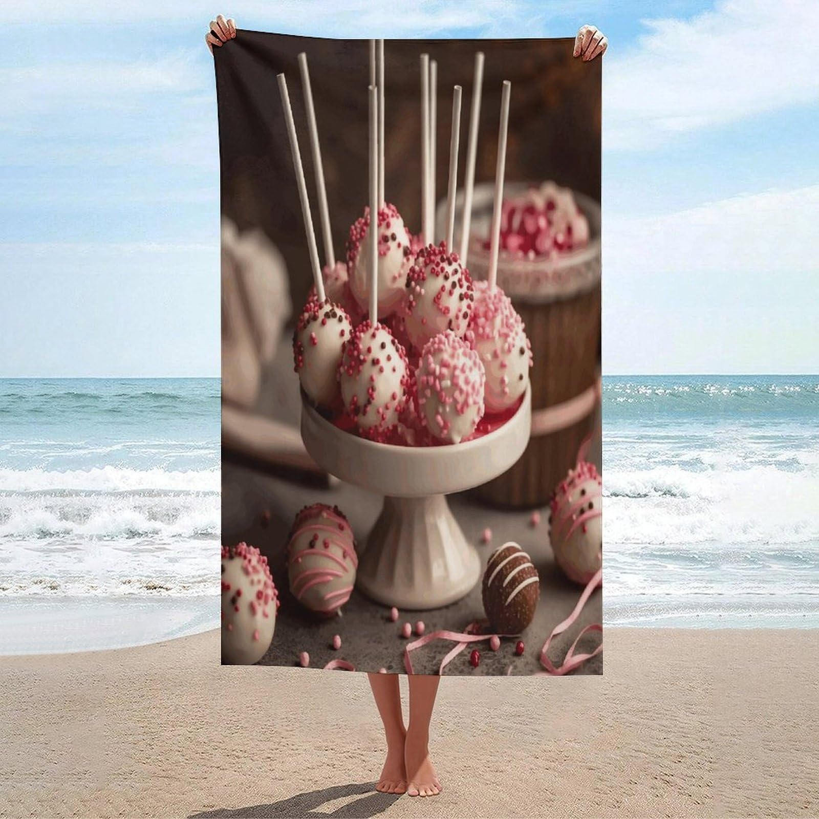 Adfgyerh Unisex Style Stack Of Cake Pops Bath Towels Beach Towel Lightweight Quick Dry, Bath Towel For Travel Sports Pool Swimming Bath Camping Yoga Adults130x80cm