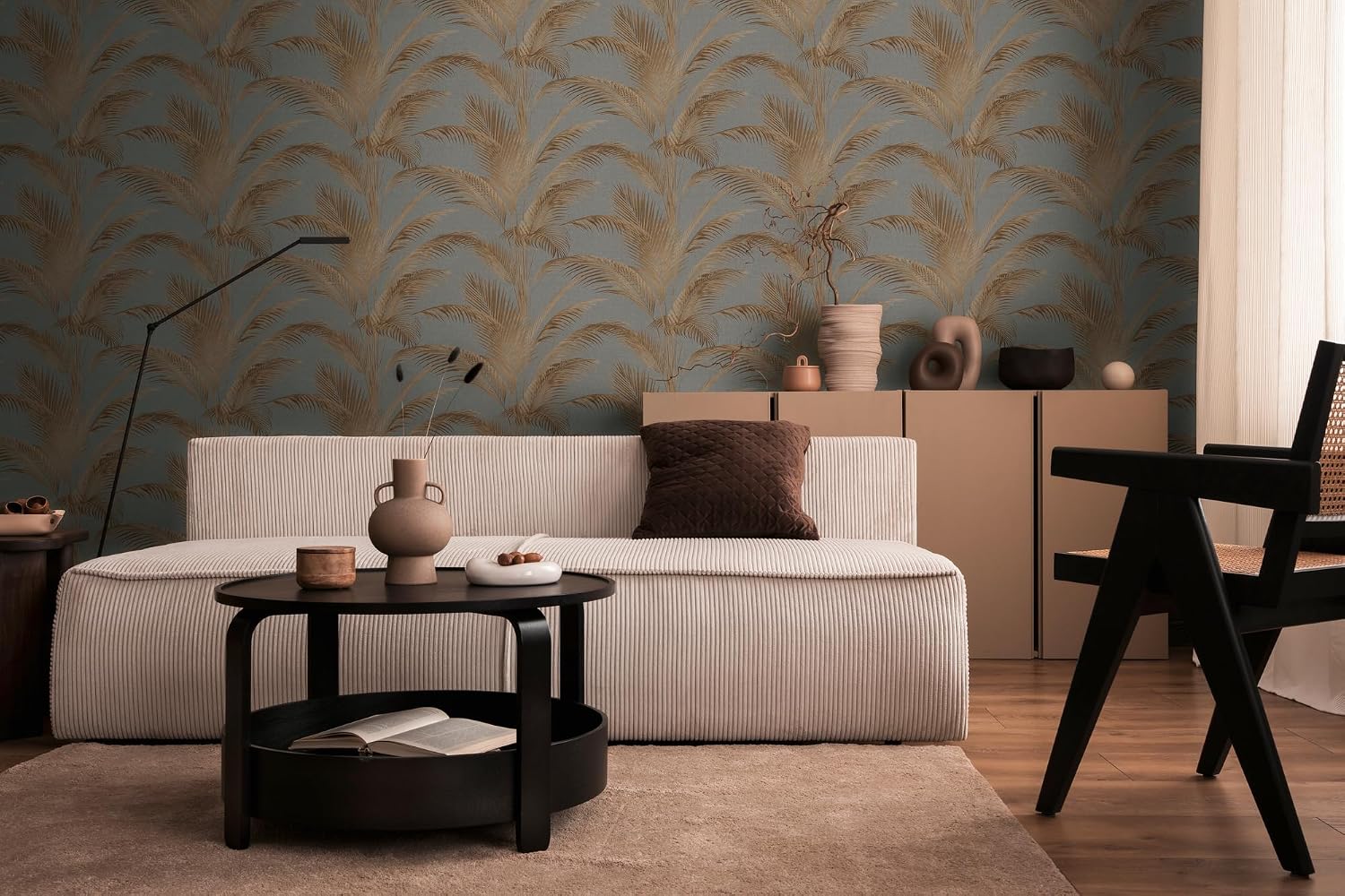 Livingwalls Michalsky 399803 Non-Woven Wallpaper Palm Trees High-Quality Jungle Wallpaper in Grey, Rust, Metallic - Luxury Wallpaper Designed by Michalsky