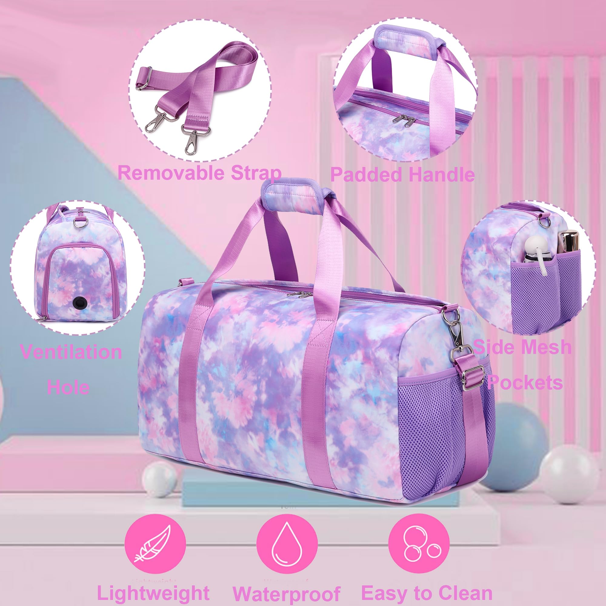 Bolsas de Deporte Infantiles Bolsa Deporte Niña Bolsa Viaje Mujer Bolsas Gimnasio Bolsa Danza con Compartimento