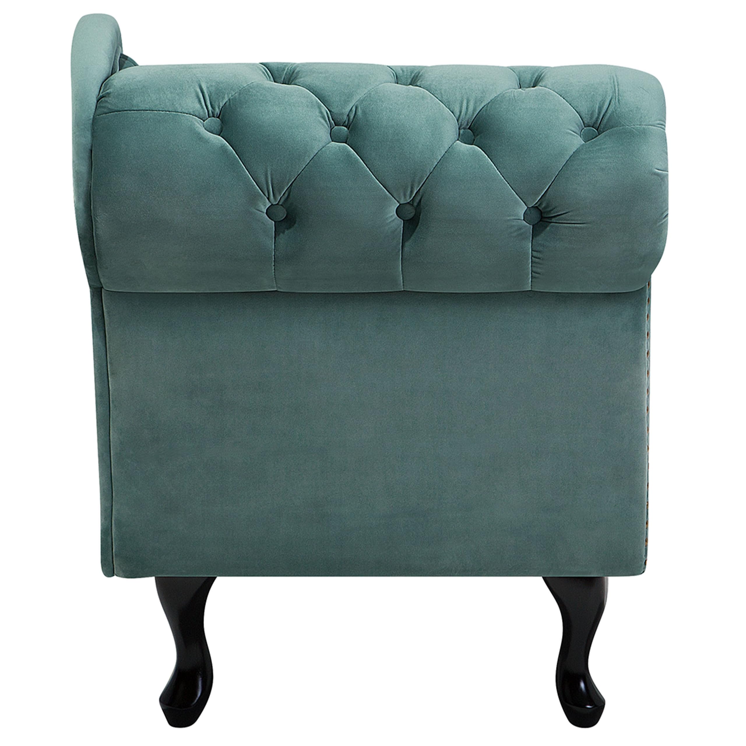 Beliani Retro Chaiselongue Samtstoff linksseitig mintgrün Nimes