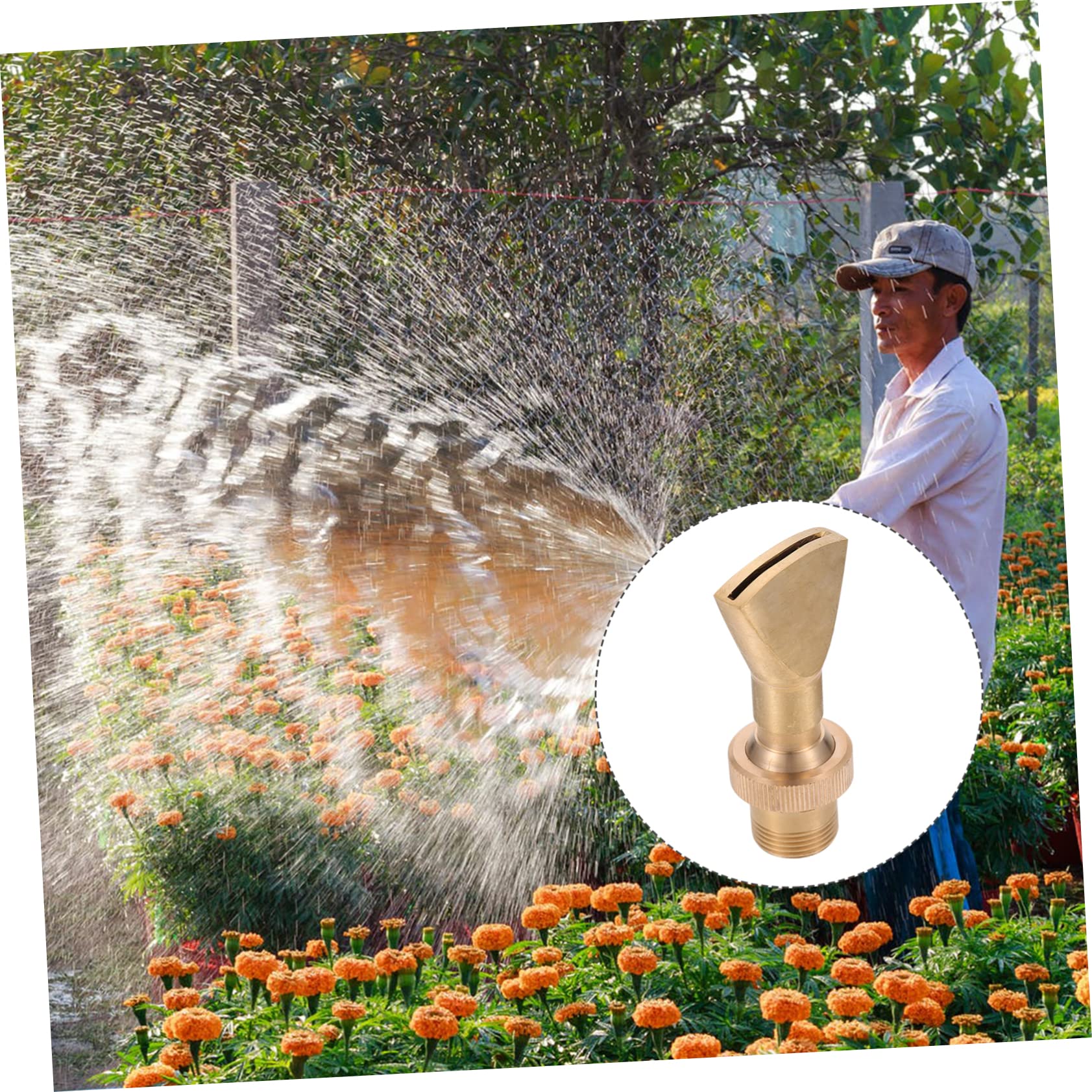 OFFSCH Garden Sprayer Nozzle Potted Plant Watering Devices Full Copper Fan Shape Sprinkler Head