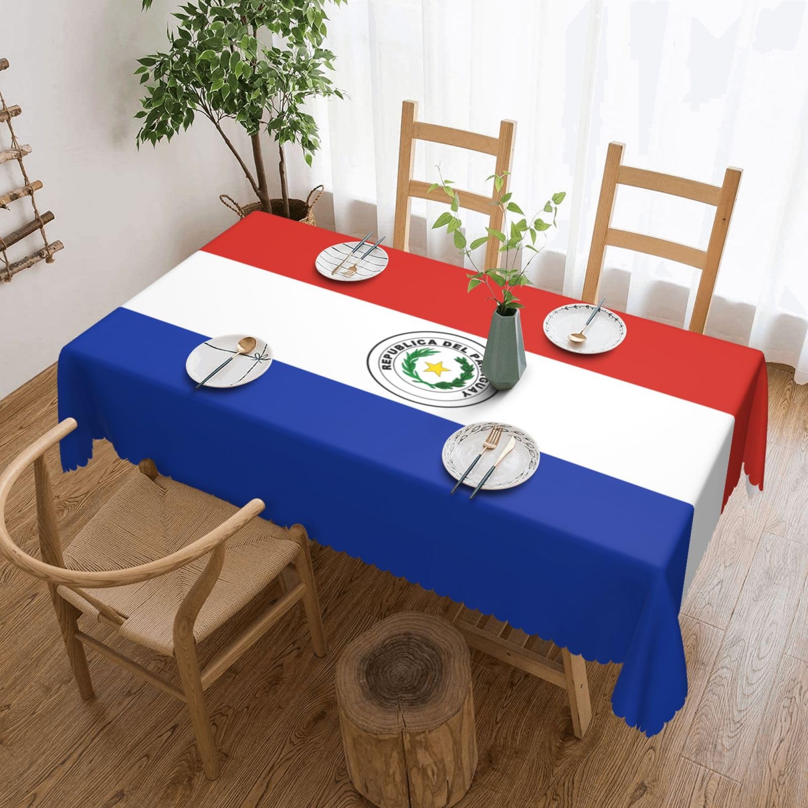 MROWYC Flag of Paraguay Printed tablecloths are suitable for hotels, picnics, and parties, and can effectively protect the tabletop