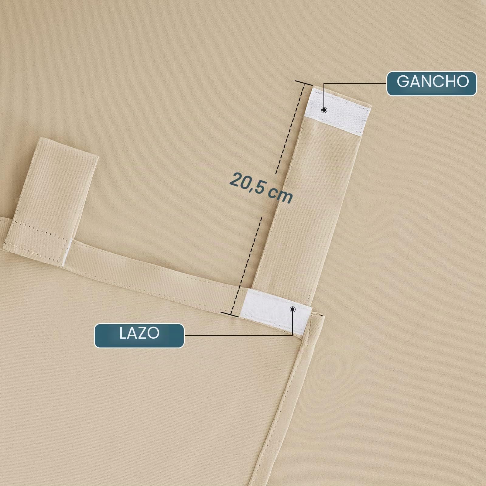 PONY DANCE Cortinas Exterior Terraza Impermeable con Trabillas Adhesivas, Cortinas Opacas Aislantes Luz para Patio/Porche/Jardin/Balcon 2 Piezas,132x274cm(AnxAl),Beige Oscuro