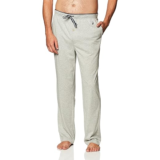 Nautica Men's Soft Knit Sleep Lounge-Pant, Grey Heather, Large
