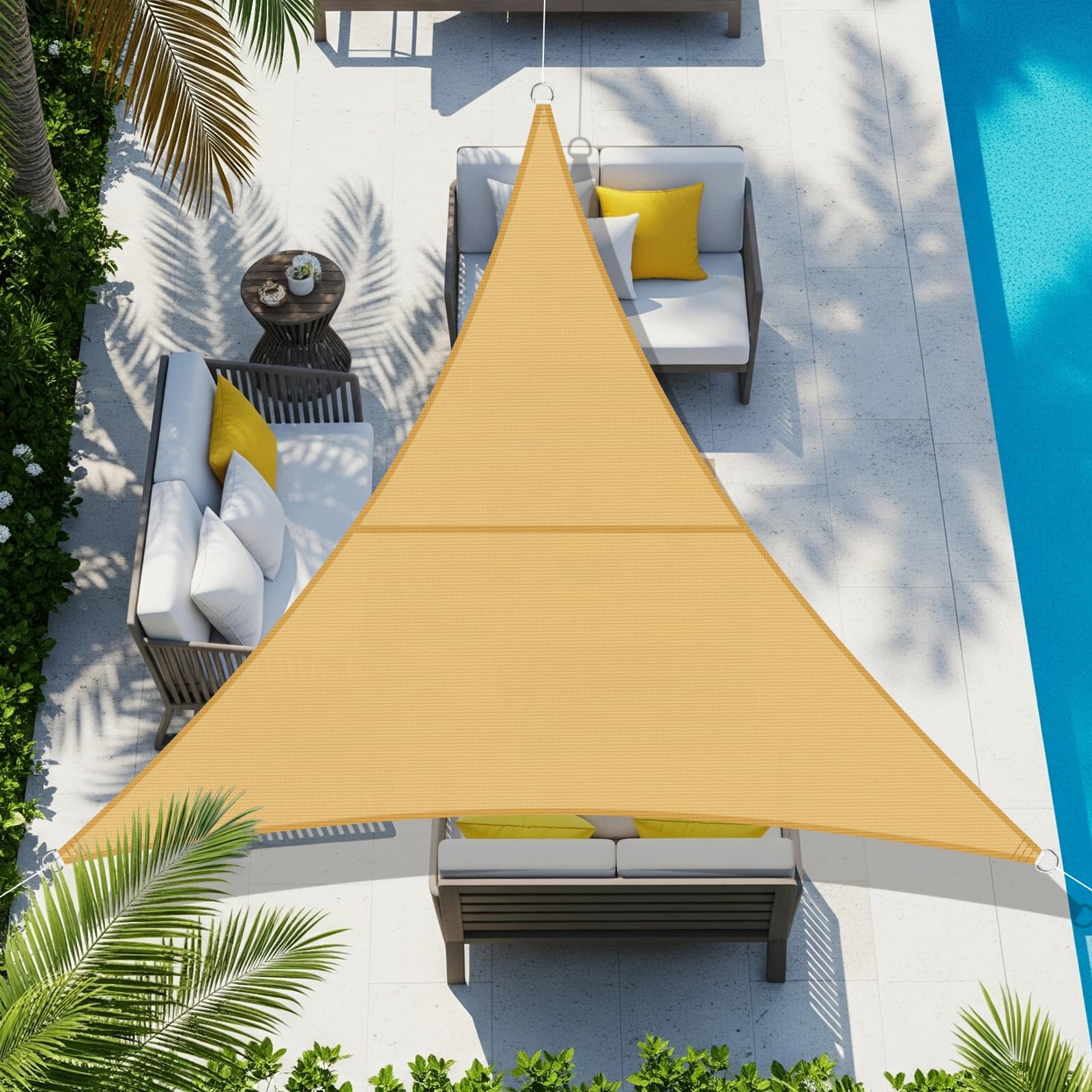 COOL AREA Toldo Vela de Sombra Impermeable Rectángulo 2x3m UV Block Resistente a la Intemperie para Patio Jardín Patio Exterior,Arena — view 25