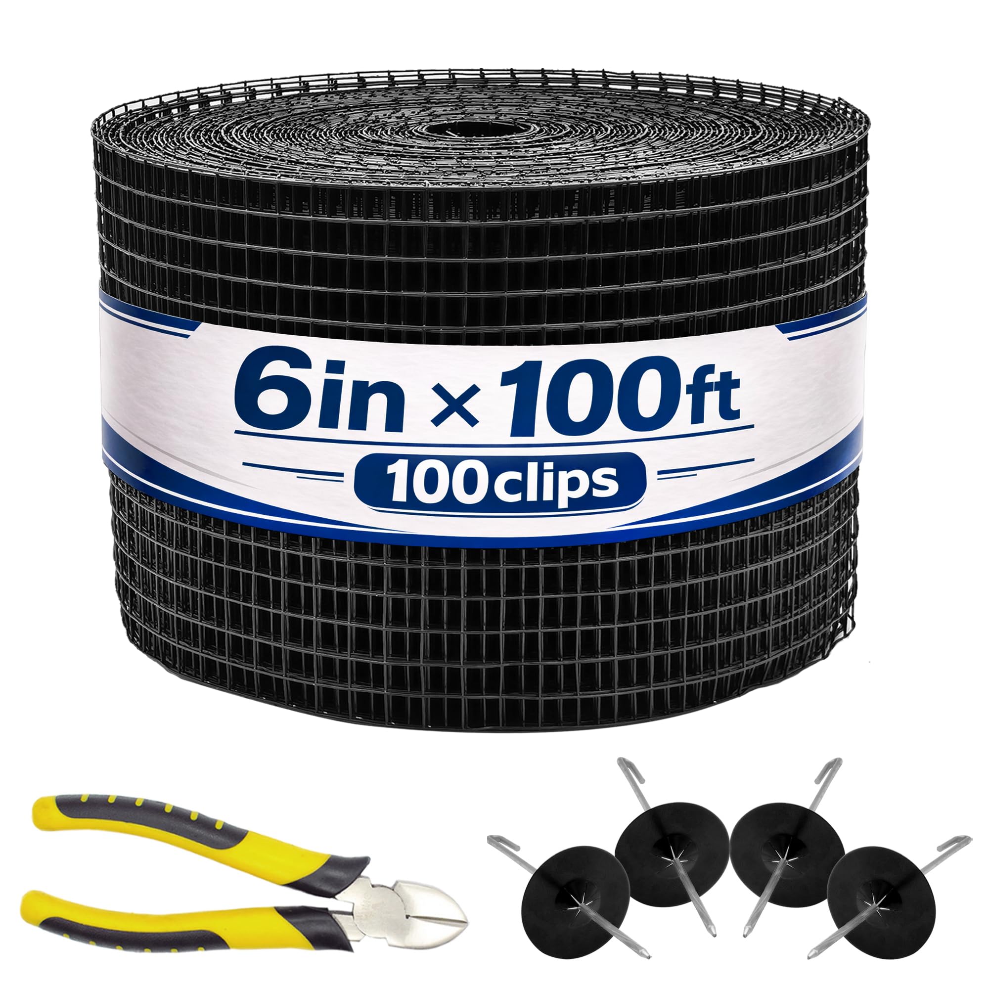 PROLEE 6 Inch X 100FT Solar Panel Bird Guard, Anti-Rust Critter Guard with 100 Fastener Clips Rooftop Solar Panel Bird Wire Screen, Removable Without Damage(6 Inch x 100 Feet)