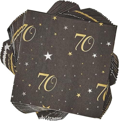 BLUE PANDA Servilletas de papel (6.5 x 6.5 pulgadas, color negro, paquete de 100)