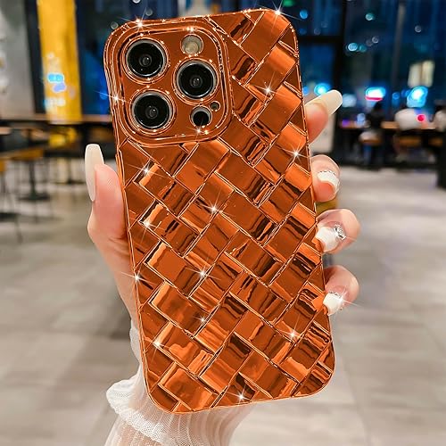 MGQILING Funda compatible con iPhone 12 Pro Max de 6.7 pulgadas, funda de teléfono con patrón de moda tejida en 3D, funda impresa a cuadros para