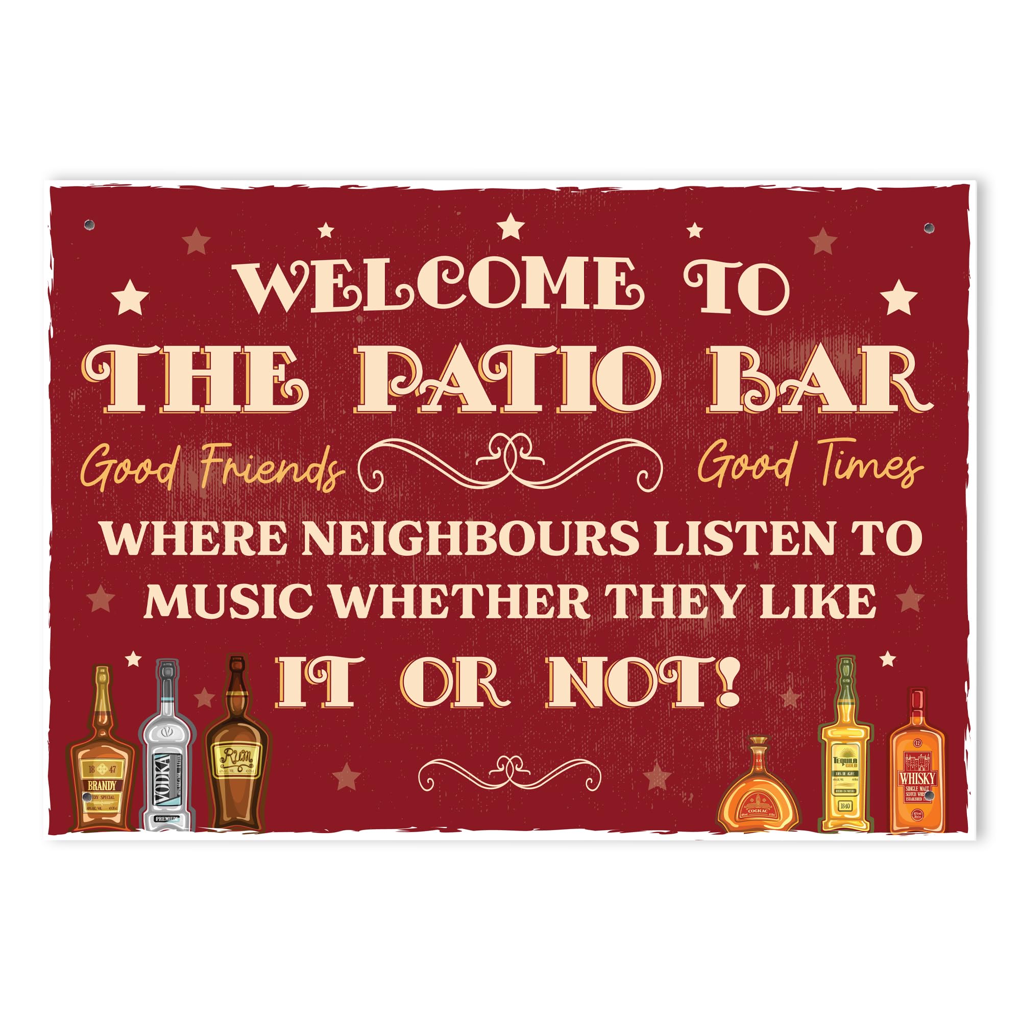 Red Ocean Patio Sign Novelty Bar Sign Welcome To The Patio Bar Funny Sign For Home Bar Man Cave Decor Gift For Men Women Bar Signs And Plaques