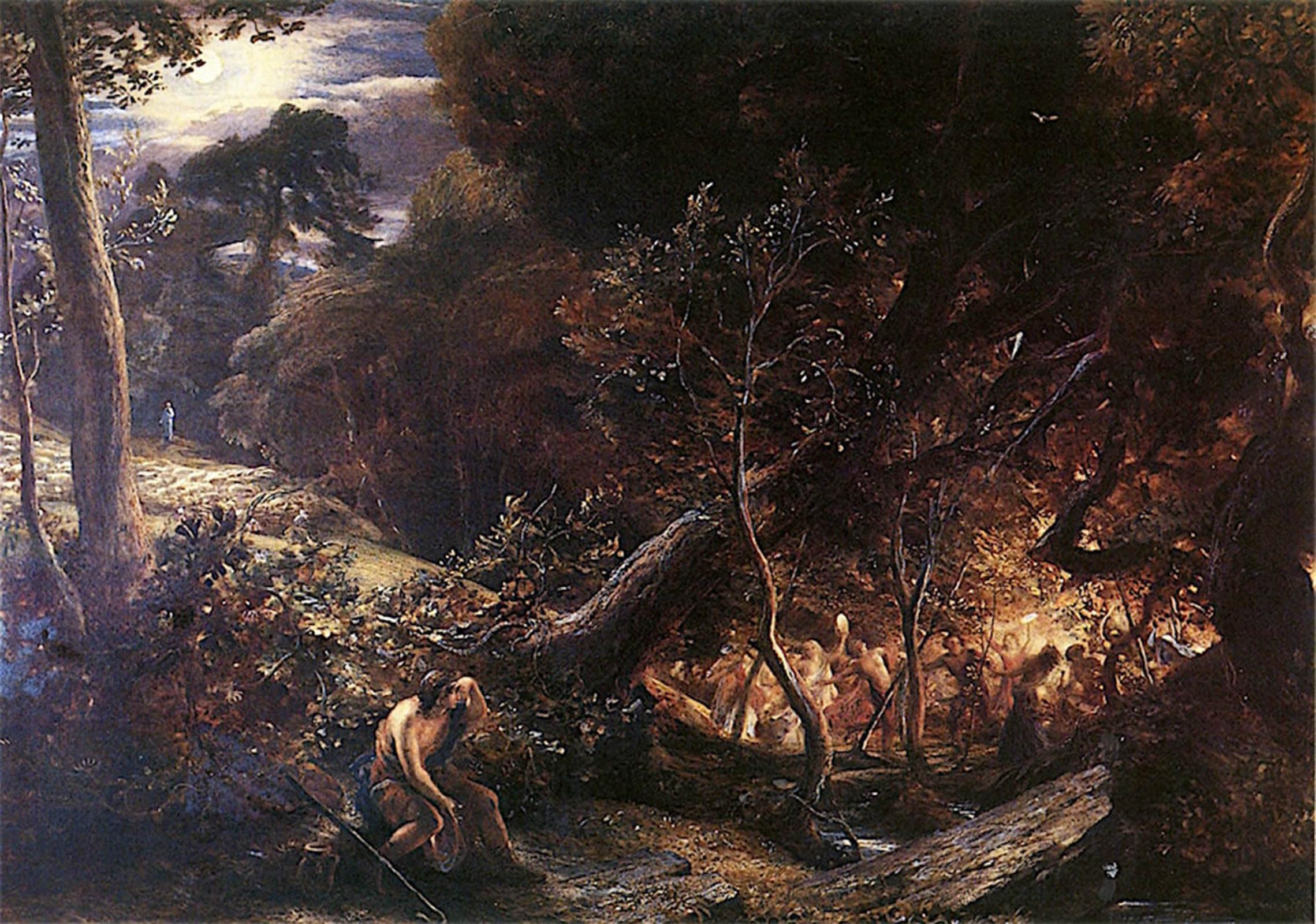 POSTERIIk Vintage Classic Picture Landscape Artwork Theof Comus by Samuel Palmer Portrait Canvas Painting for Office Home Decor 60x90cm