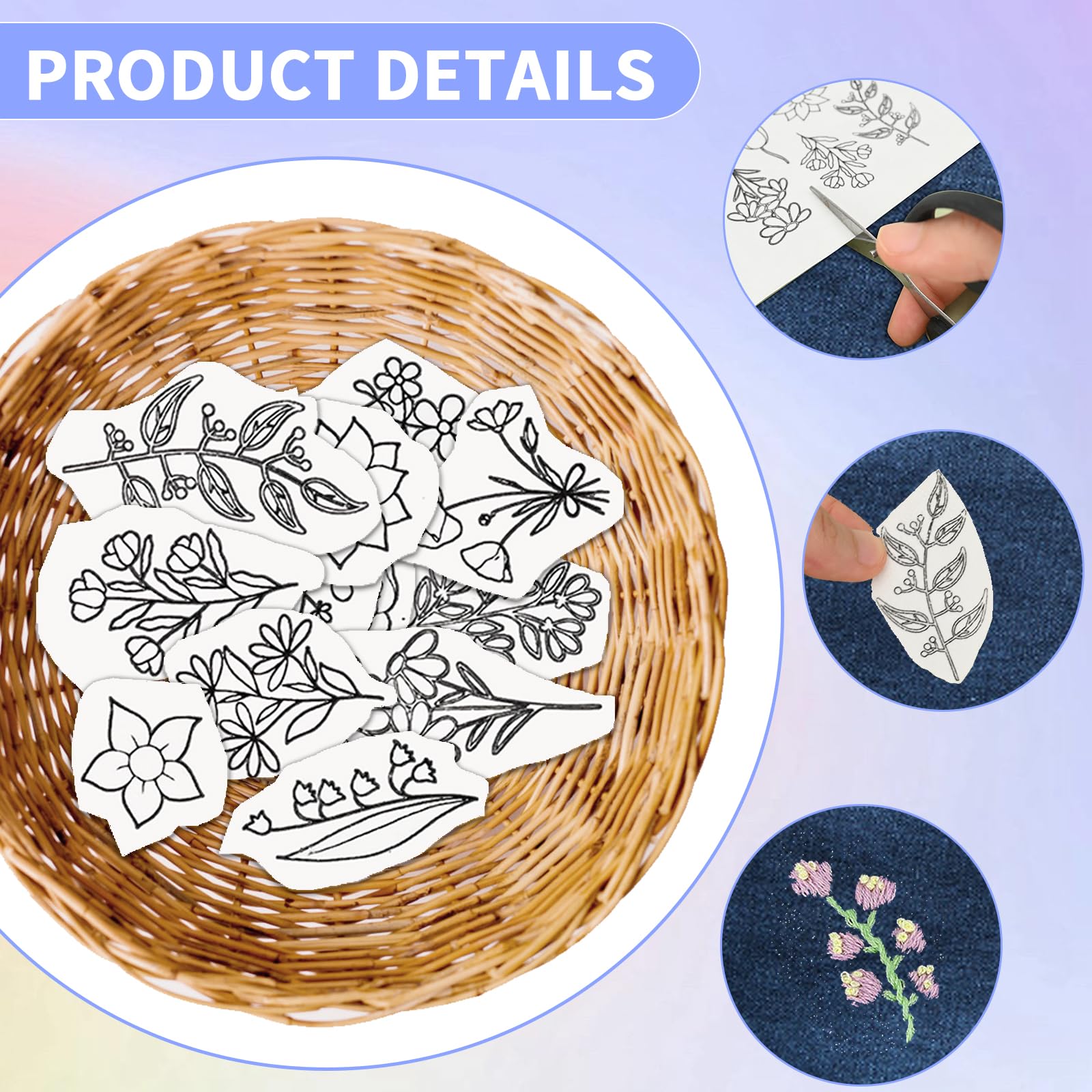 10 Pezzi Carta Idrosolubile Per Ricamo A4 - Stabilizzatore Adesivo Per Ricamo A Mano E Macchina, Facile Da Sciogliere - Foto 2