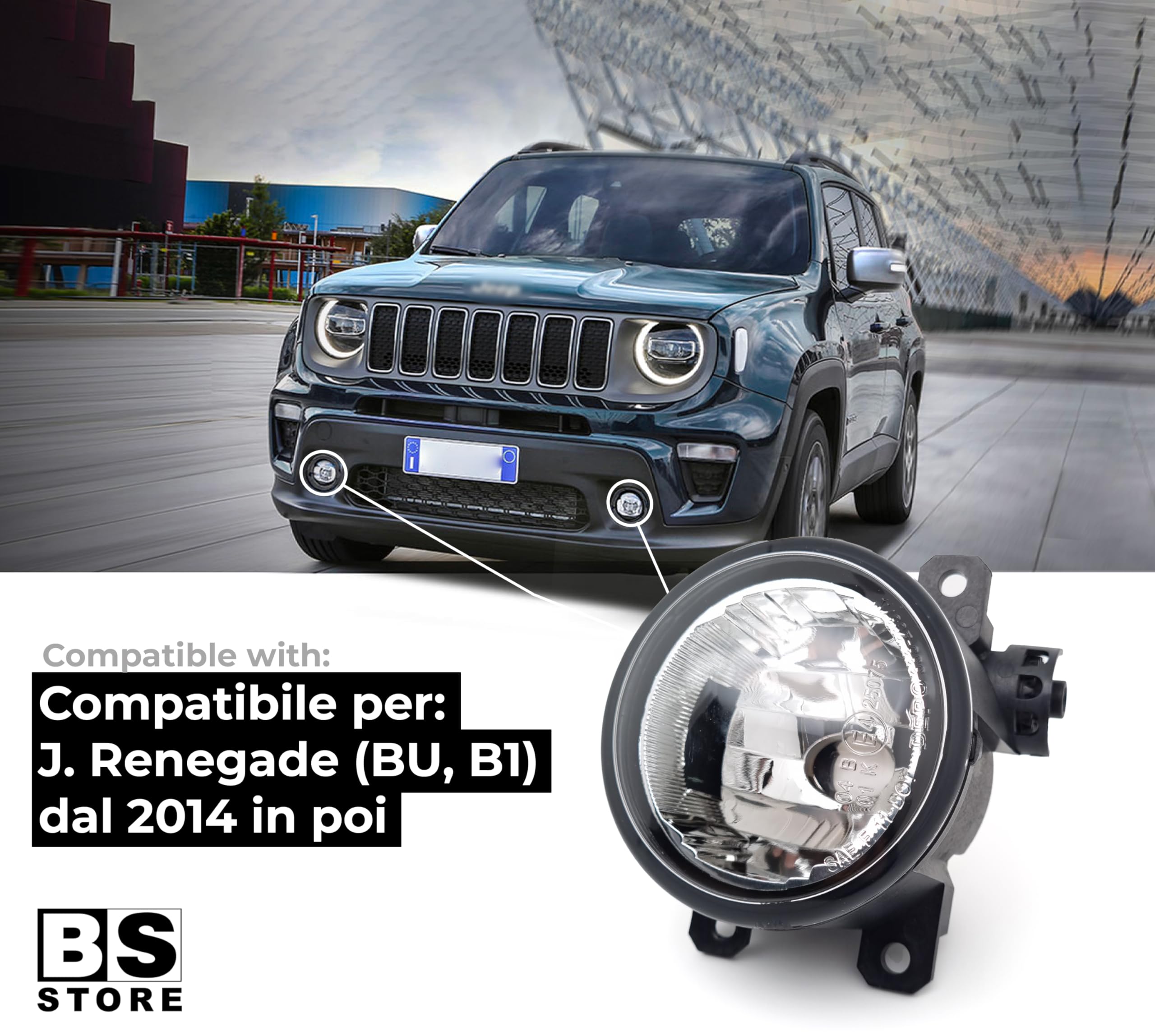 BSSTORE Fendinebbia Anteriore Bileterale per Renegade (BU, B1) dal 2014 in poi
