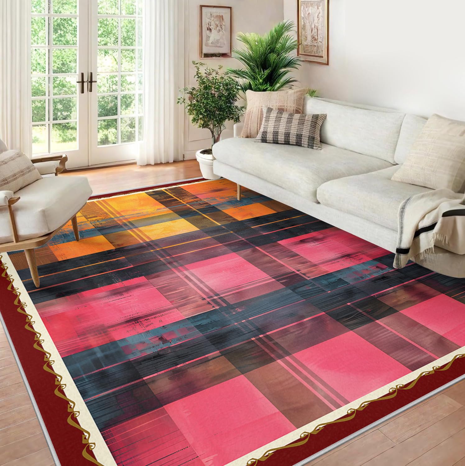 160 x 200 cm dywaniki do salonu dywaniki do salonu zmywalne i cienkie geometryczne podłogi nowoczesne abstrakcyjne podłogi w kratkę bezszwowy dywan do sypialni jadalni